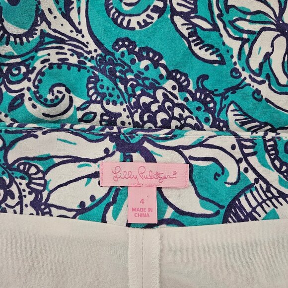 Lilly Pulitzer Teal /white Womens Skort size 4 - Picture 4 of 7